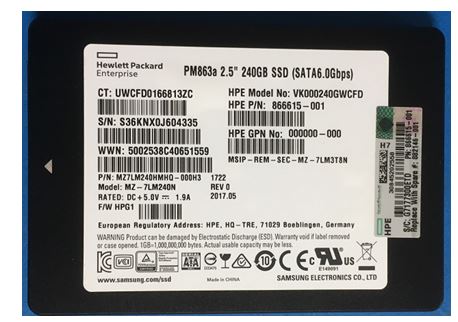 HPE 866615-001 240GB SATA 2.5インチ SSD/HZ2 HPE 866615-001 240GB SATA 6Gbps 2.5