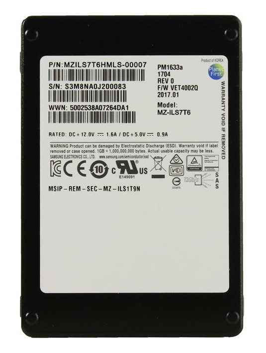 Samsung MZILS7T6HMLS-00007 PM1633a 7.68TB SAS 12Gbps 2.5Inch SSD