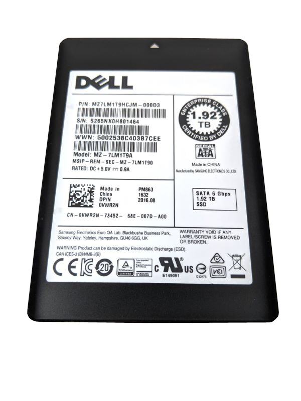 Samsung PM863 MZ7LM1T9HCJM-000D3 Read Intensive SSD 1.92 TB SATA