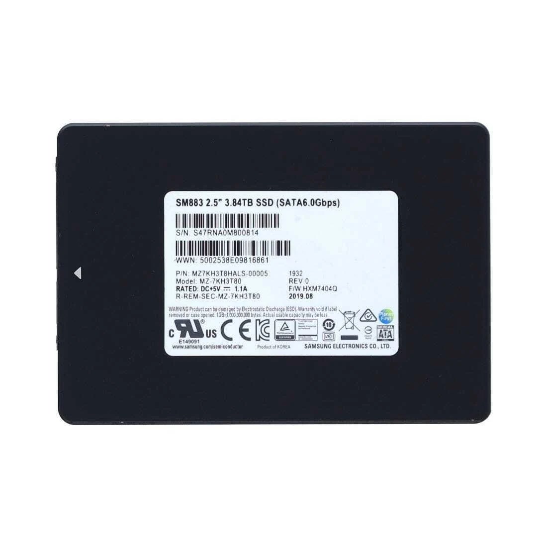 Samsung SM883 MZ7KH3T8HALS-00005 SSD 3.84 TB SAS 6Gb/s Refurbished