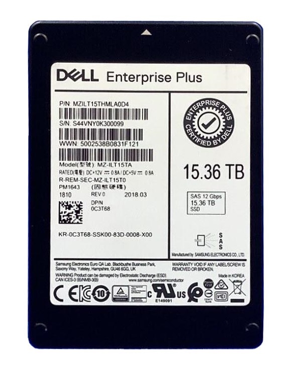 Dell C3T68 15.36TB SAS-12Gbps 2.5in Solid State Drive