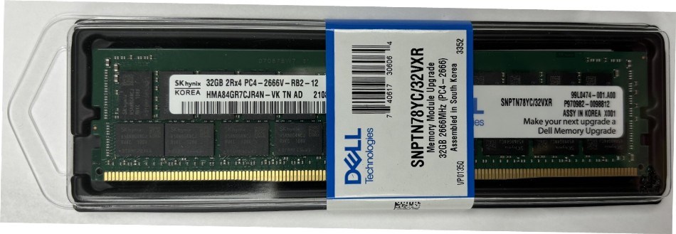 ◆DELL純正サーバー用メモリー 8GB 4枚セット（32GB） Dell AB011866 32GB PC4-21300 DDR4-2666MHz 2Rx4 ECC Memory Brand New