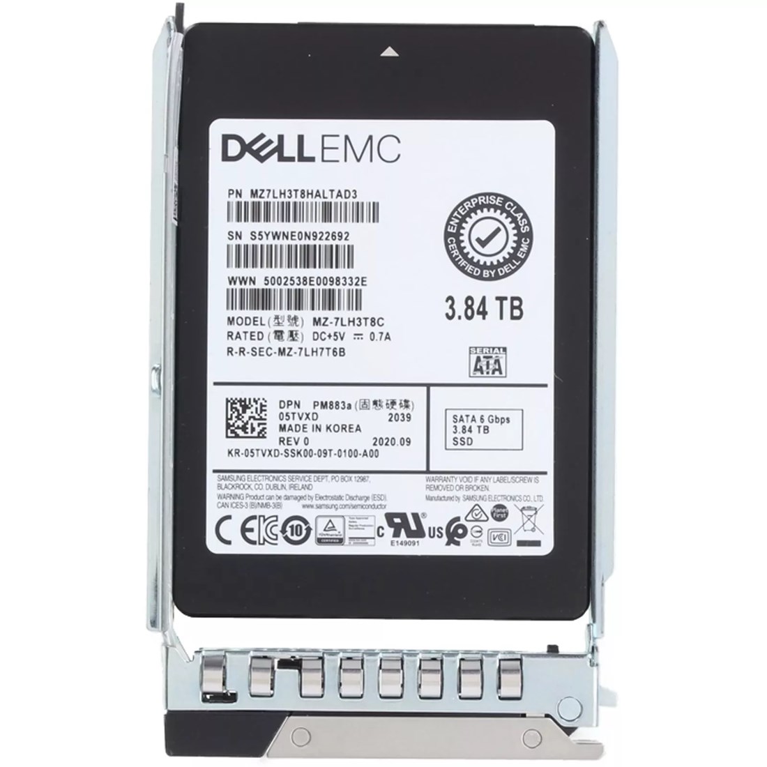 Dell 5TVXD 3.84Tb SATA 6Gbps 2.5Inch Read Intensive 1DWPD Hot-Plug SSD