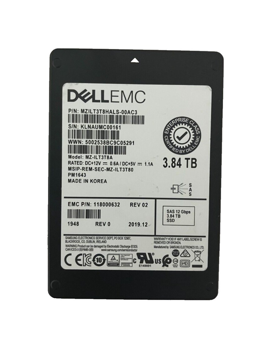 Samsung PM1643 MZILT3T8HALS-00AC3 Read Intensive SSD 3.84 TB SAS