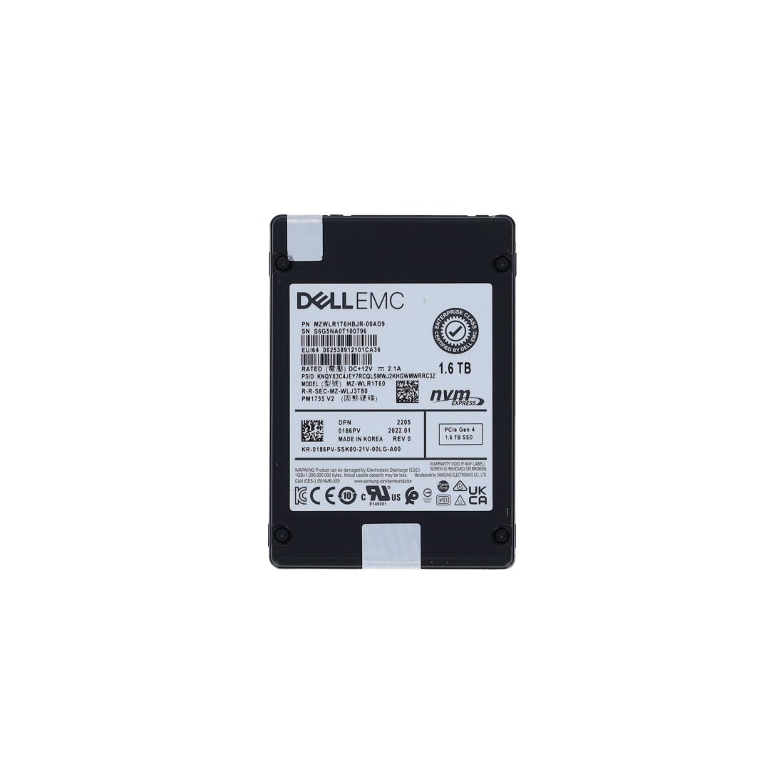 Dell 186PV 1.6TB PCIe Gen4 x4 NVMe U.2 MU SSD