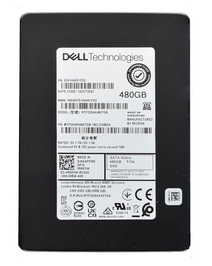 SSD 480Gb x 40個セット Micron 5400 Max MTFDDAK480TGB-1BC1ZABDA 480 GB SATA 6Gb/s DELL OEM
