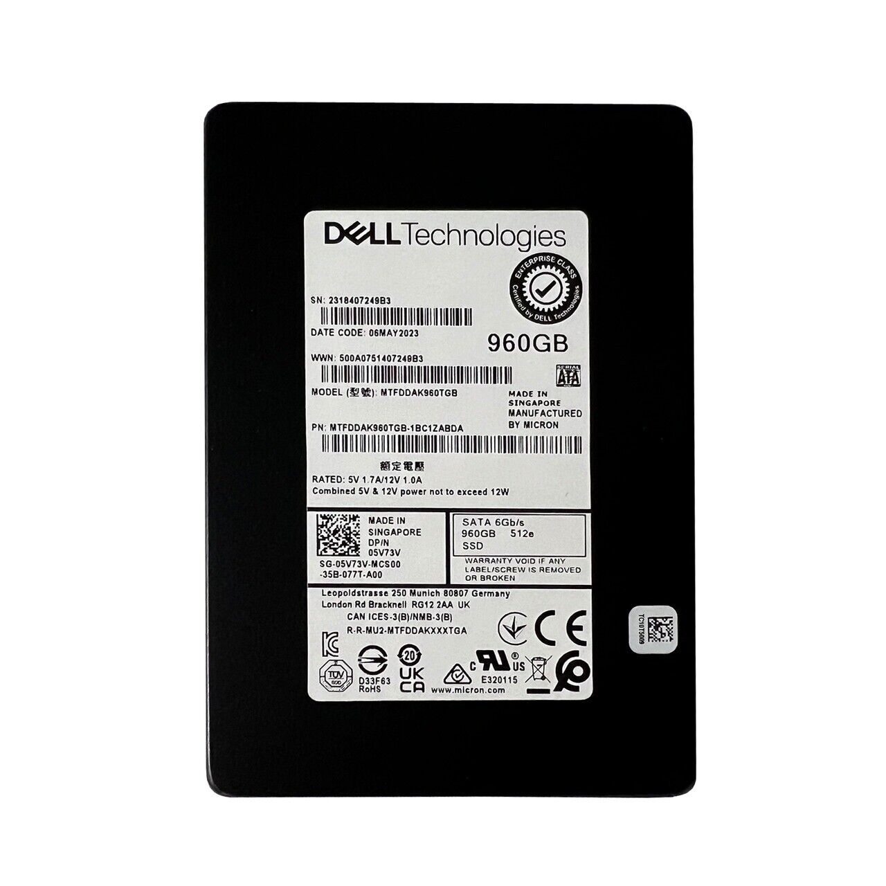 Micron 5400 Max MTFDDAK960TGB-1BC1ZABDA Mixed Use 960 GB