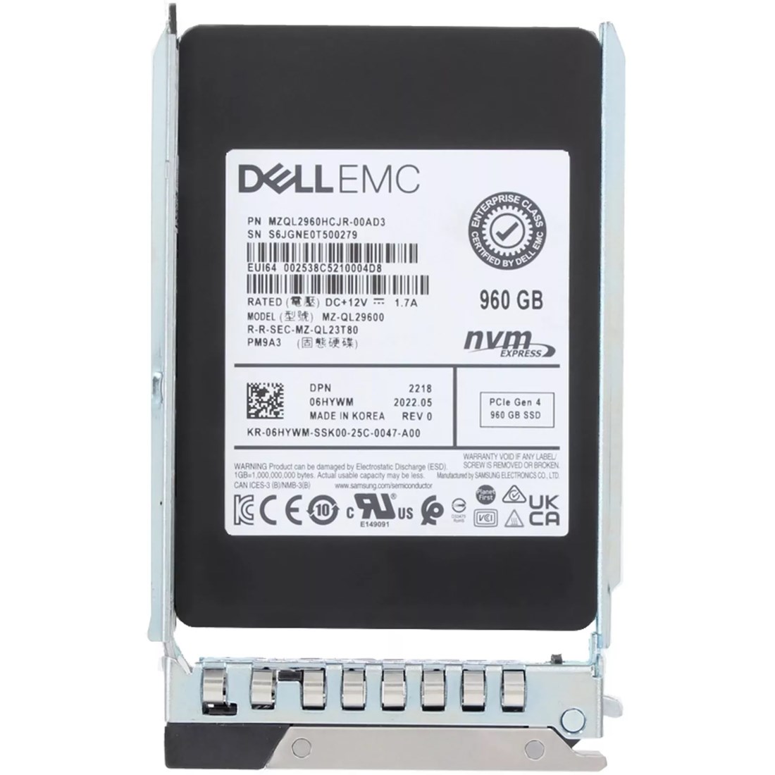 Dell 6HYWM 960GB PCIe Gen4 NVMe U.2 2.5