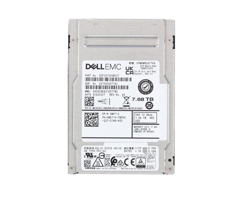 Kioxia PM6-R SDFUS73DAB02T Read Intensive SSD 7.68 TB SAS