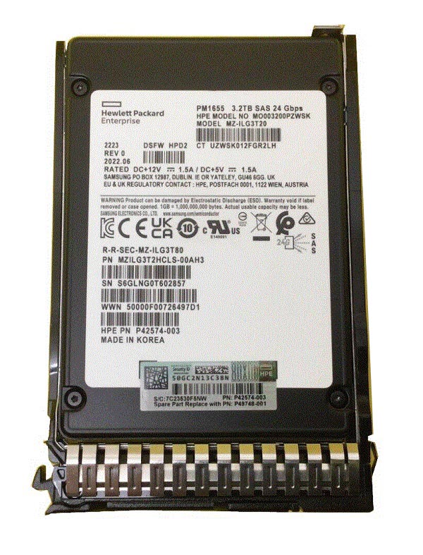 HPE P42574-003 Mixed Use SSD 3.2 TB SAS 12Gb/s New F/s