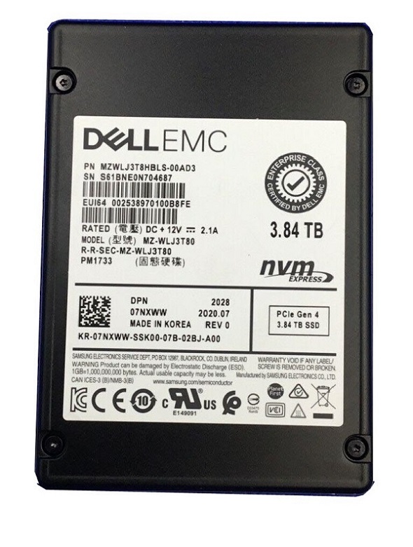Samsung PM1733 MZWLJ3T8HBLS-00AD3 SSD 3.84 TB Pci Express