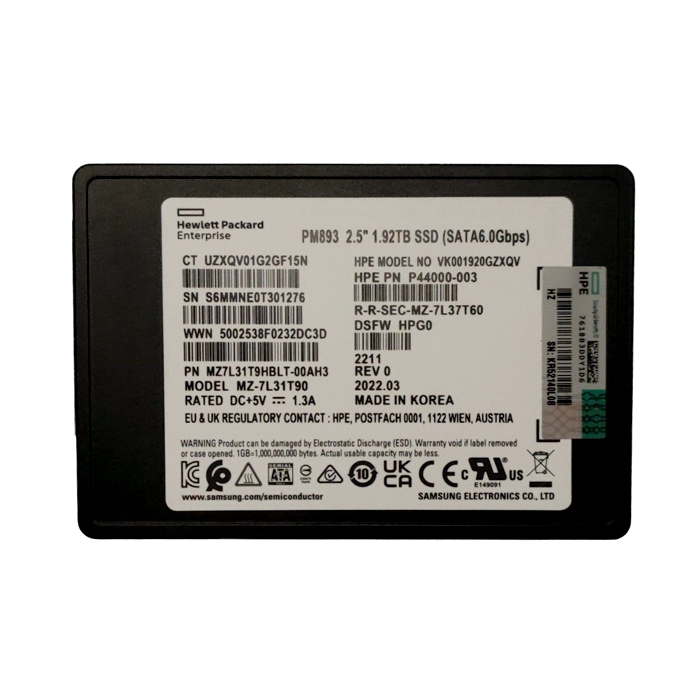 Samsung PM893 MZ7L31T9HBLT-00AH3 1.92TB Internal 2.5inch