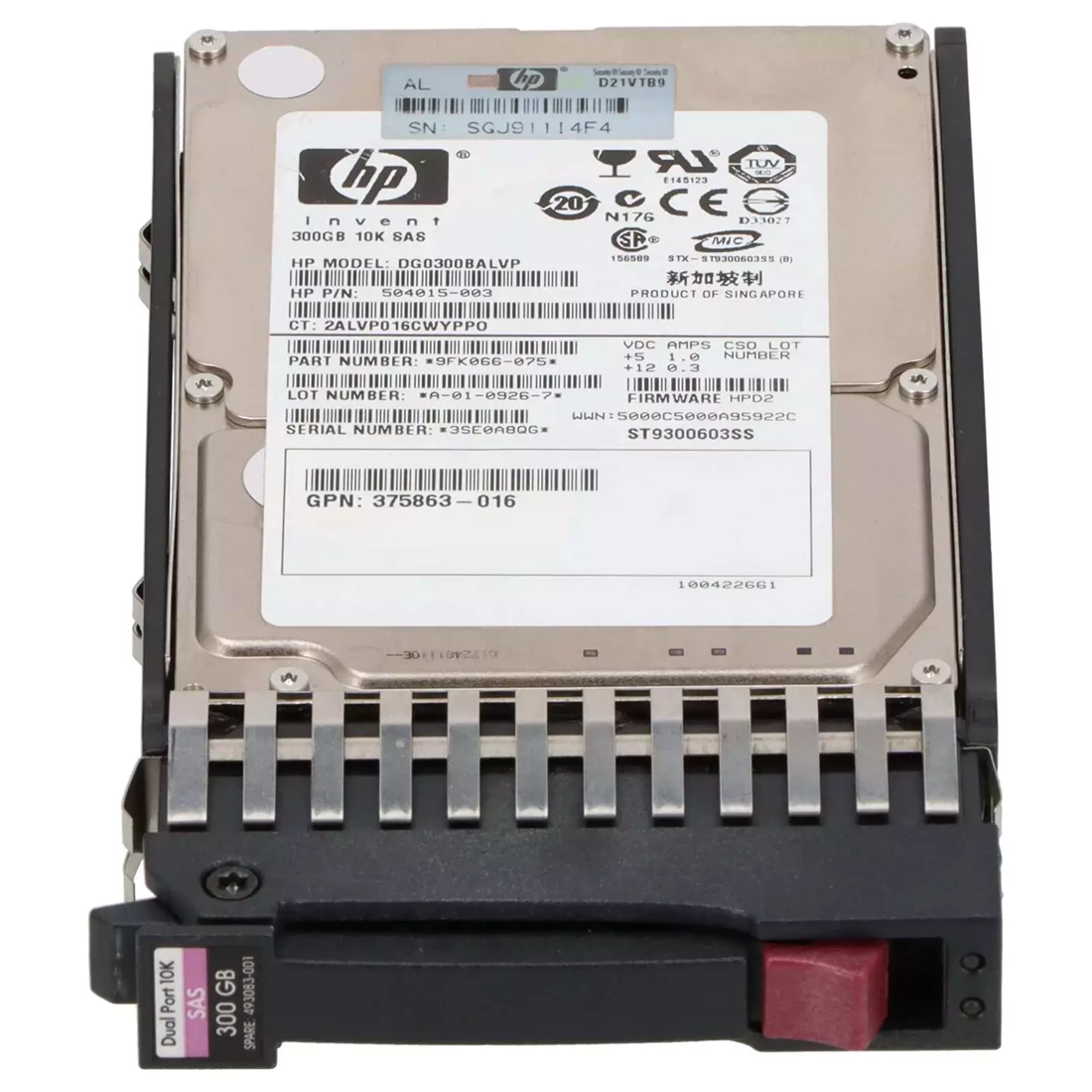 HP 492620-B21 Dual Port 300GB 3G 10k Sff SAS Internal Hdd Ref