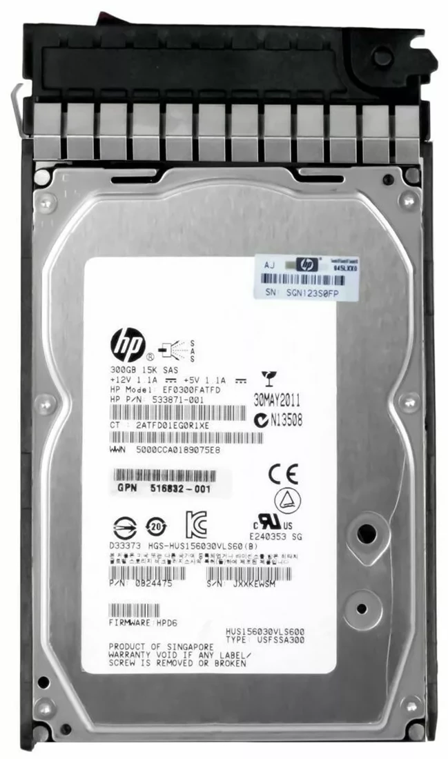 HP 516810-001 Dual Port 300GB 15k 6G Lff DP SAS Ent Hdd
