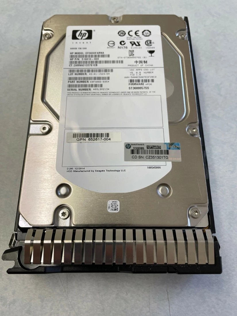 HPE EF0600FARNA Enterprise Hard drive 600 GB SAS 6Gb/s Refurbished