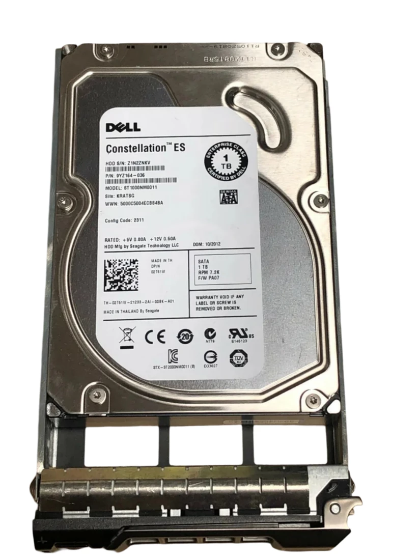 Dell 2T51W 1TB 7.2K SATA-6Gbps 3.5" Hard Drive with Tray