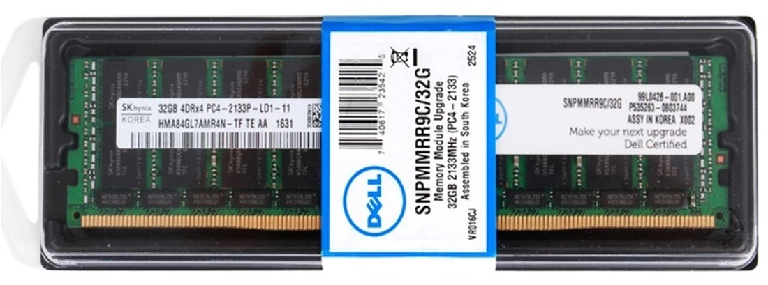 Dell SNPMMRR9C/32G 32GB PC4-17000 DDR4-2133MHz 4Rx4 ECC Memory Samsung OEM Refurbished