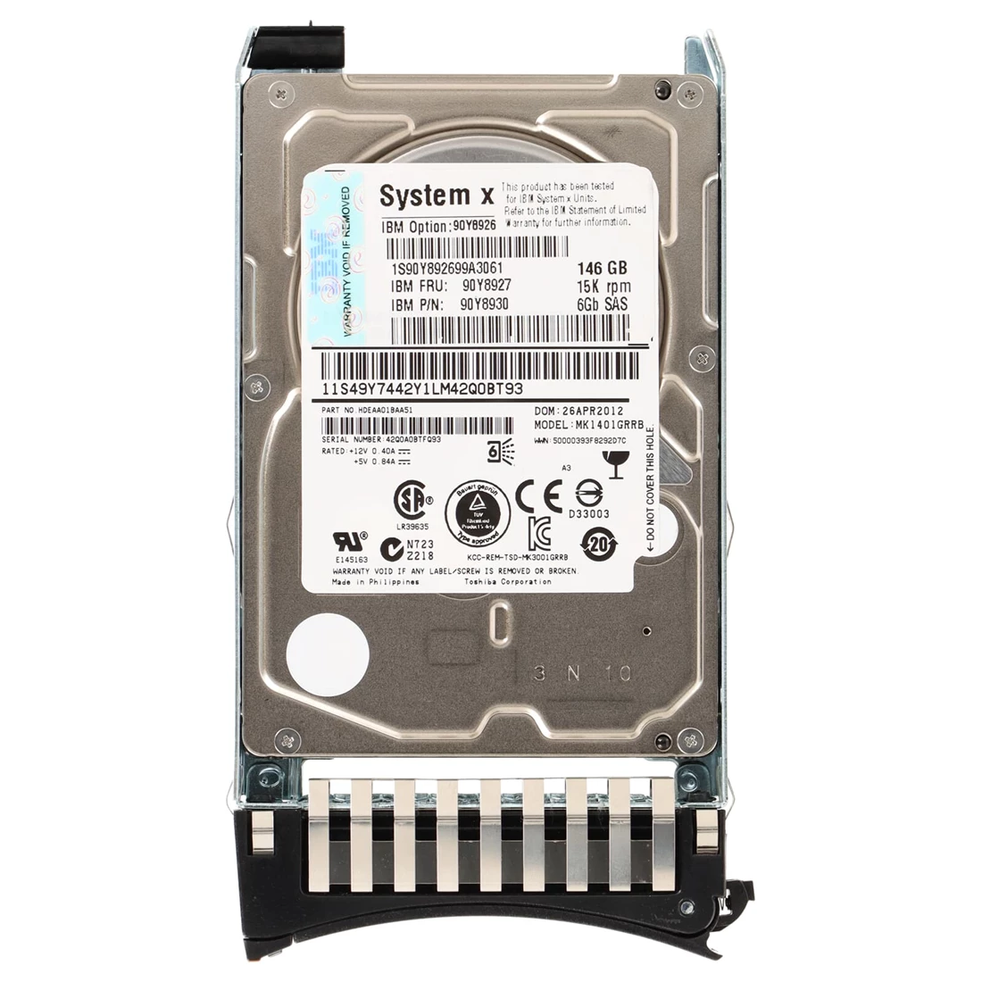 IBM 90Y8926 Hard drive 146 GB SAS 6Gb/s Refurbished