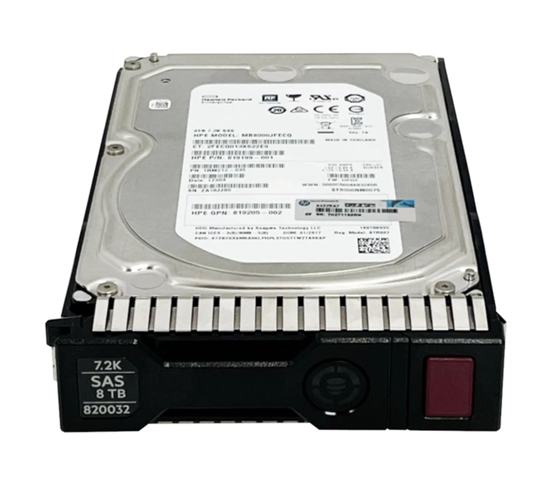 HPE 820032-001 Midline 512e 8TB 7.2k 12g SAS Lff Sc Hdd F/s HPE 820032-001 Midline 512e 8TB 7.2k 12g SAS Lff Sc Hdd F/s