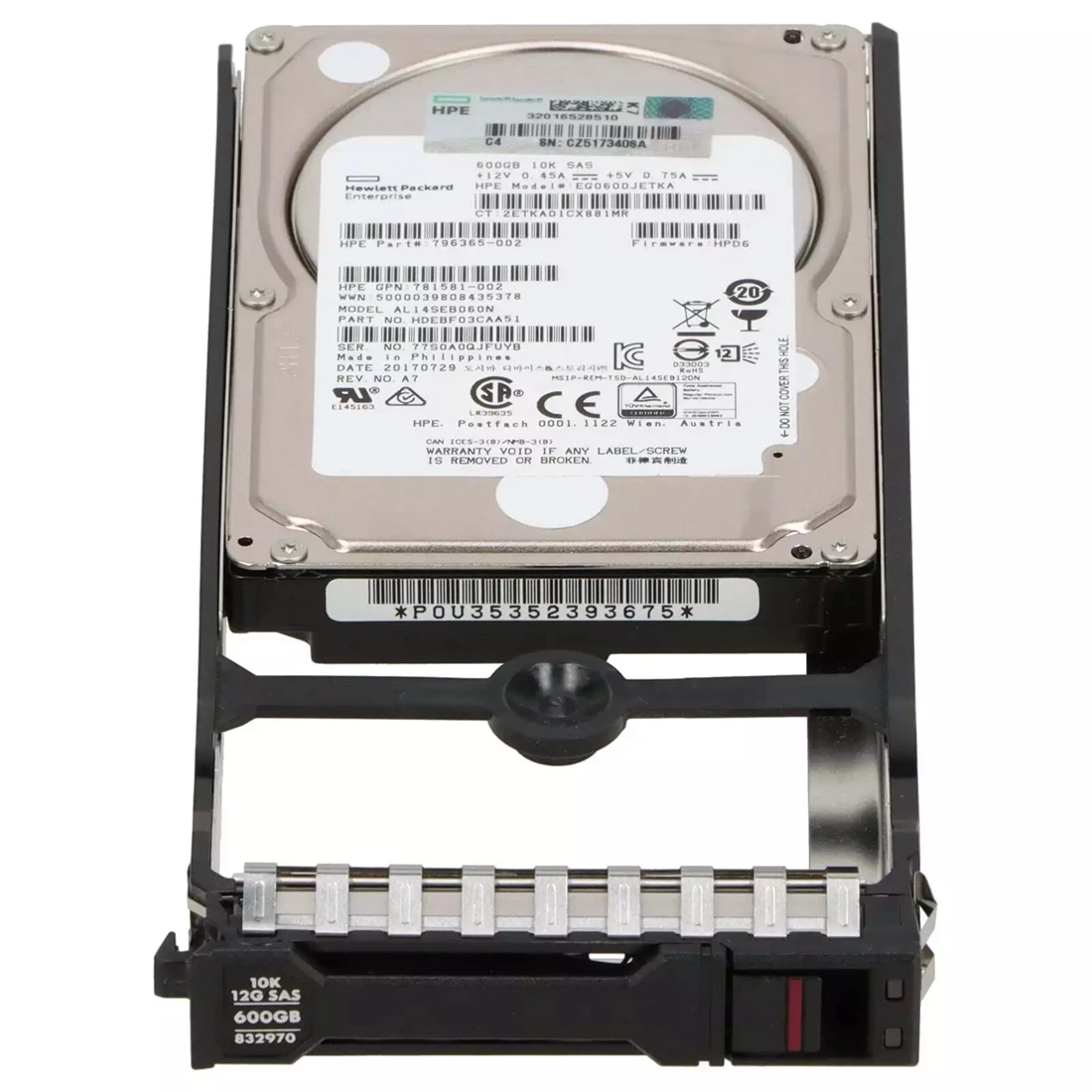 HPE N9X05A 600 GB Hard drive SAS 12Gb/s Refurbished