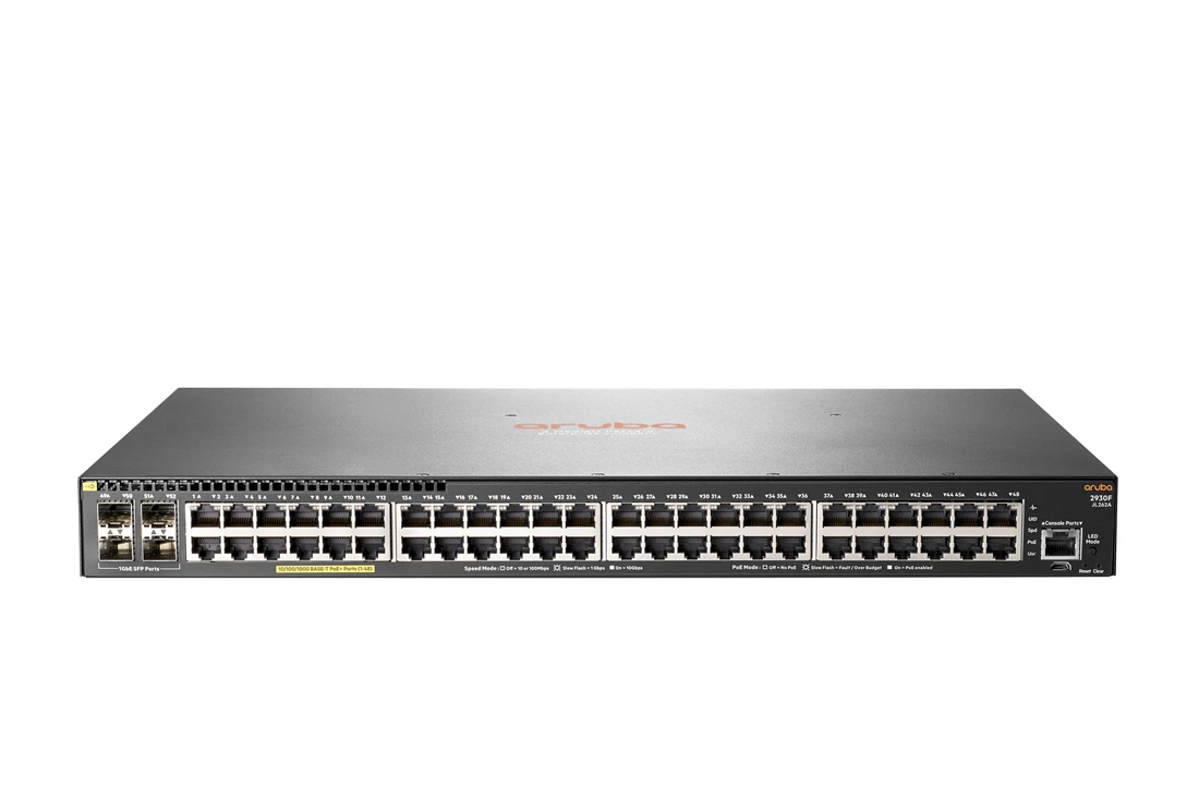 HPE JL262A Aruba 2930F 48G PoE+ 4SFP Switch F/S