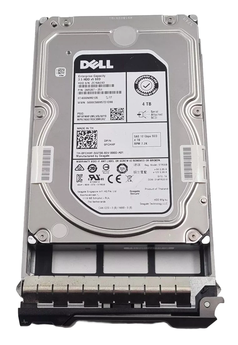 Dell FCHXF SED 4TB 7.2k NL SAS-12Gbps 3.5inch Hot Plug Hard Drive