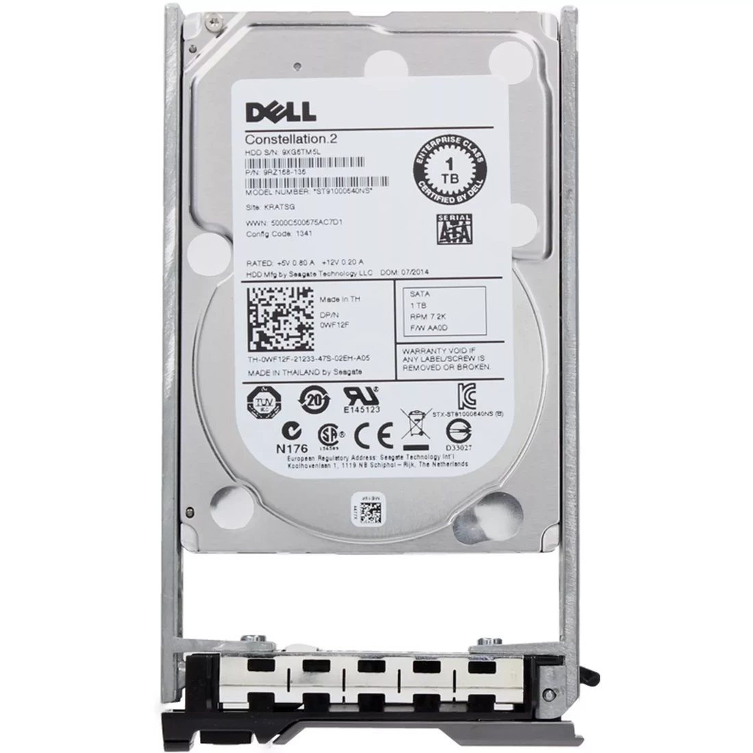 Dell 0WF12F 1TB 7200 RPM SATA 6Gbps 2.5" Hard Drive with Tray