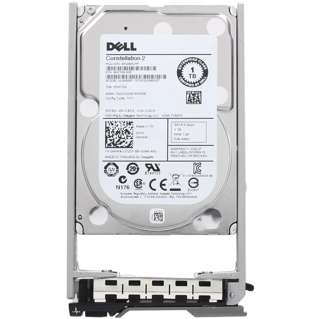 Dell 9KW4J 1TB 7200 RPM SATA 6Gbps 2.5" Refurbished Hdd