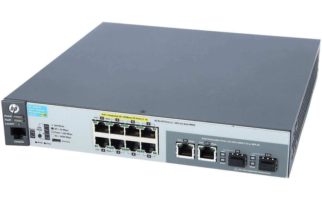 HPE JL070A Aruba 2530-8-PoE+ Eth Internal Ps Switch