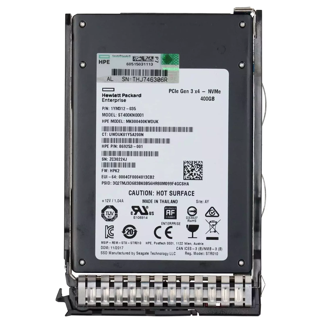 HPE 875874-001 Mixed Use SSD 400 GB PCIe 3.0 x4 (NVMe) Refurbished