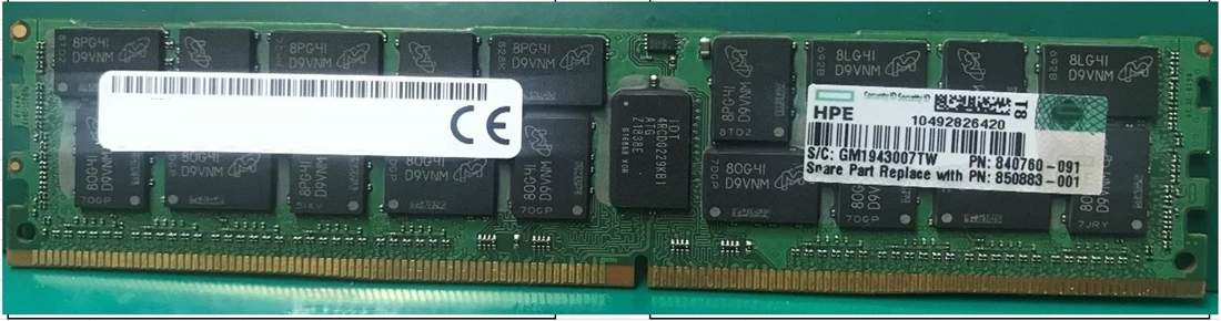 HPE 815102-B21 128GB DDR4-2666MHz PC4-21300R 8Rx4 ECC LRDIMM Smart Memory New Factory Sealed