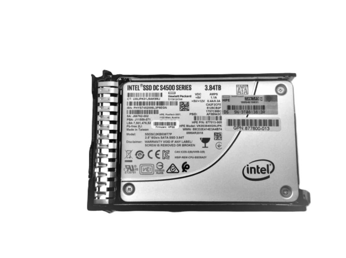 HPE VK003840GWJPK Read Intensive SSD 3.84 TB SATA 6Gb/s Refurbished