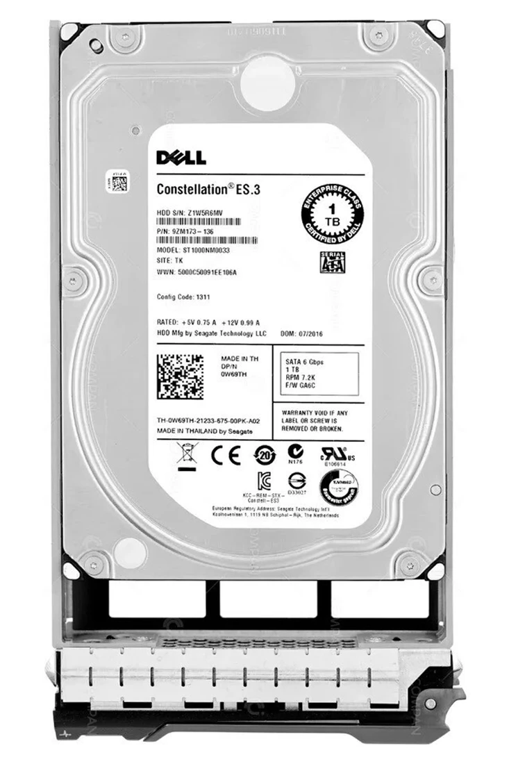 Dell W69TH 1TB 7.2K SATA-6Gbps 512n 3.5 Dell W69TH 1TB 7.2K SATA-6Gbps 512n 3.5