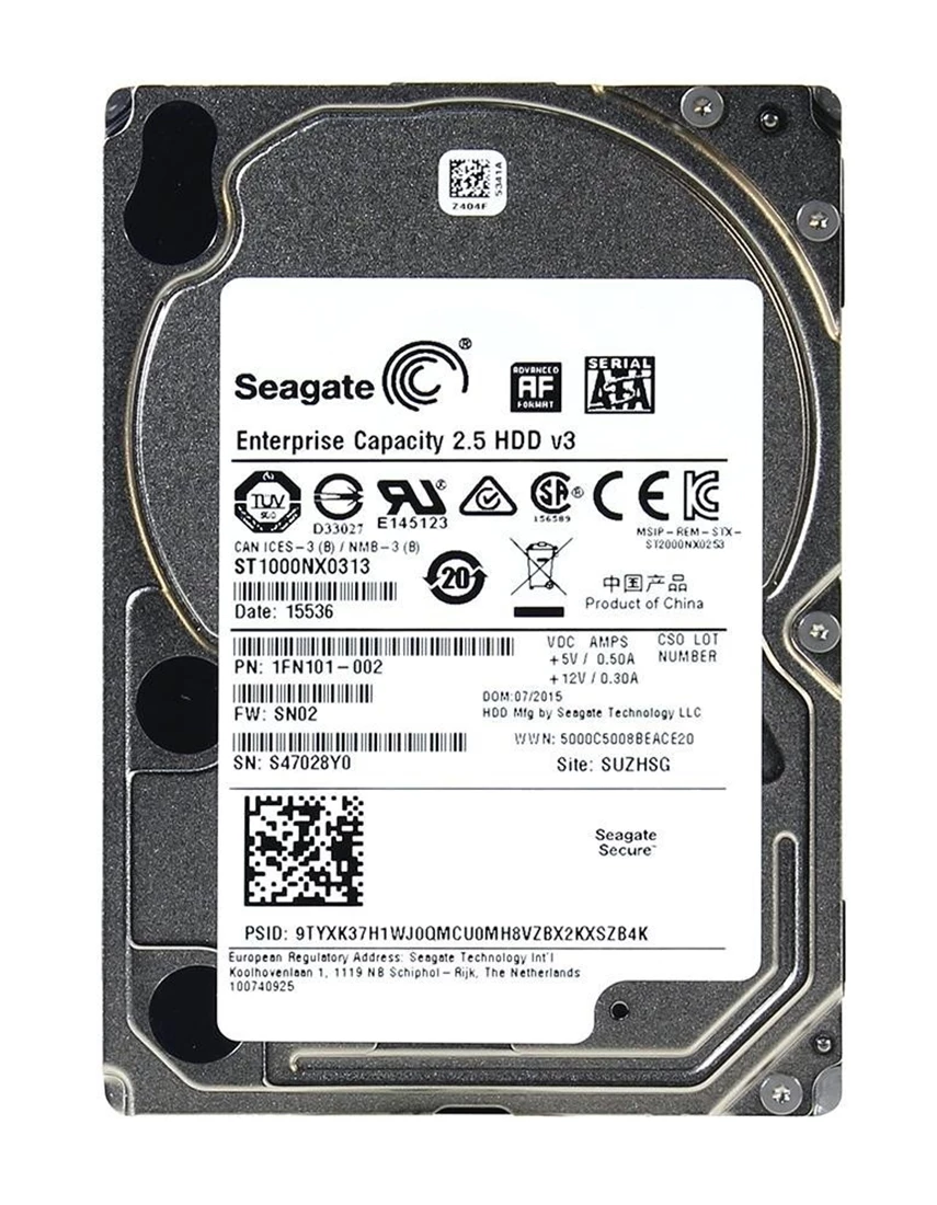 Seagate ST1000NX0313 1TB 7.2K SATA 6Gb/s Enterprise Capacity 2.5inch HDD Refurbished