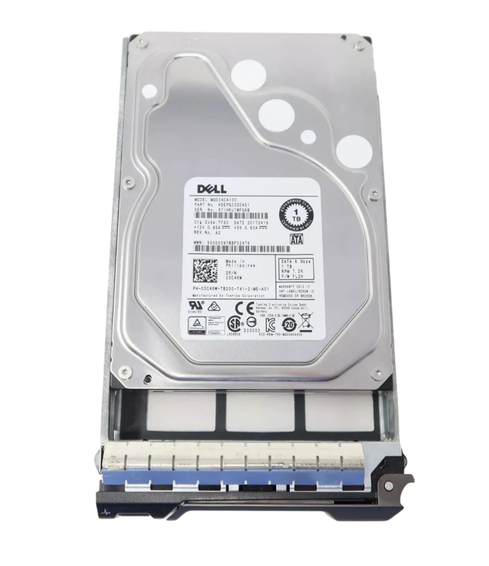 Dell 3C46W 1TB 7.2K SATA-6Gbps 64MB 3.5" HDD with Tray
