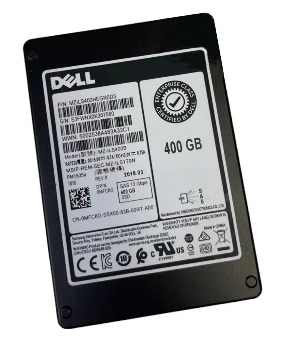 Samsung MZILS400HEGR0D3 PM1635a 400GB Sas 12Gbps 2.5inch Ssd Dell Oem Samsung MZILS400HEGR0D3 PM1635a 400GB Sas 12Gbps 2.5inch Ssd Dell Oem