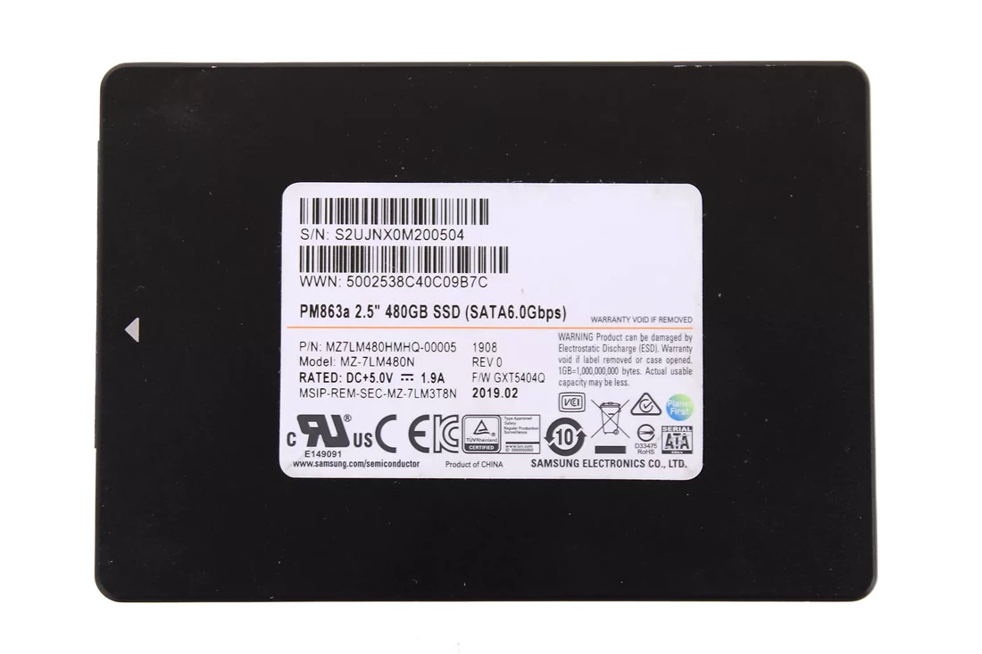 Samsung MZ7LM480HMHQ PM863a 480GB SATA 6Gbps 2.5inch SSD