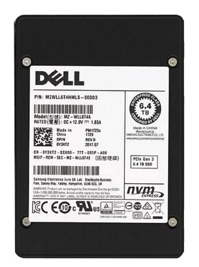 Samsung PM1725a MZWLL6T4HMLS-000D3 Mixed Use SSD 6.4 TB PCIe 3.0 X4 (NVMe) DELL OEM Refurbished
