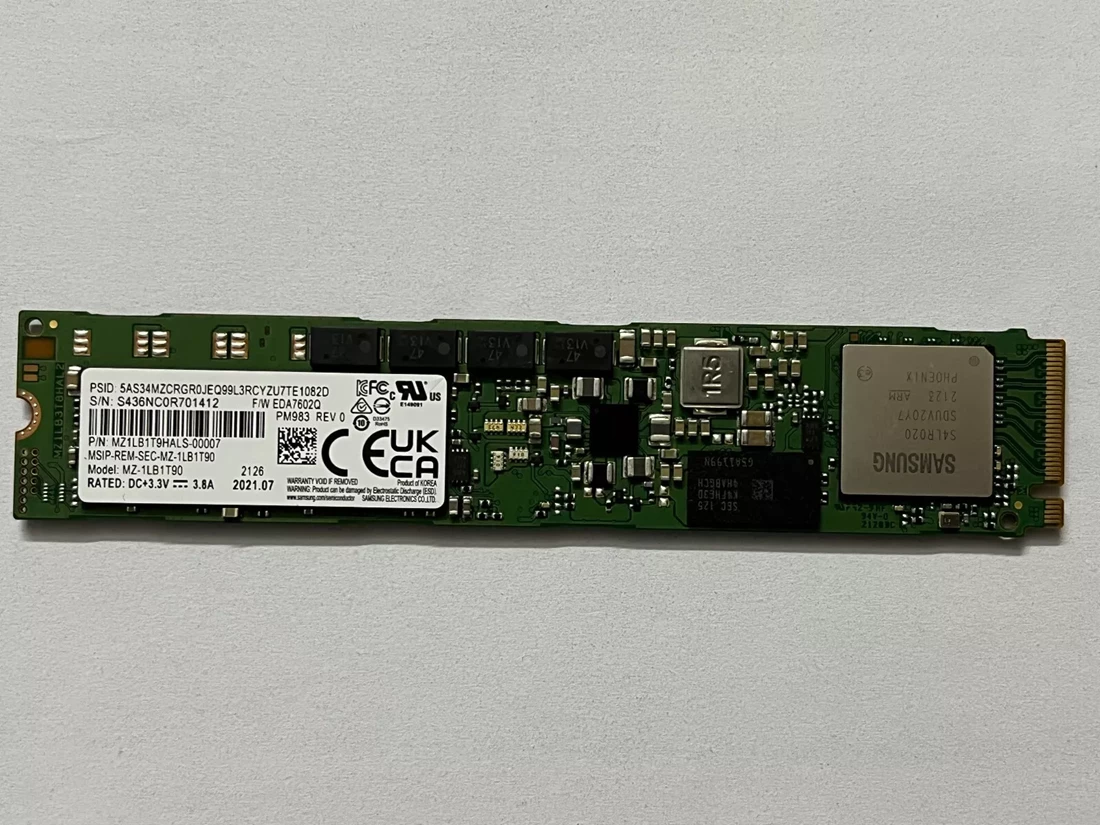 Samsung PM983 MZ1LB1T9HALS SSD 1.92 TB PCIe 3.0 x4 (NVMe) Brand New