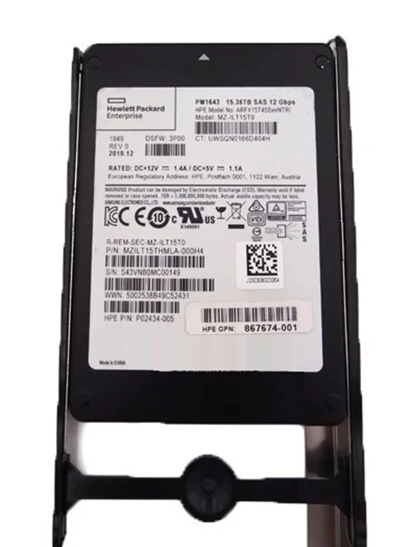 HPE P08728-001 3par 9000 15.36TB SAS 12Gbps 2.5inch Internal SSD.