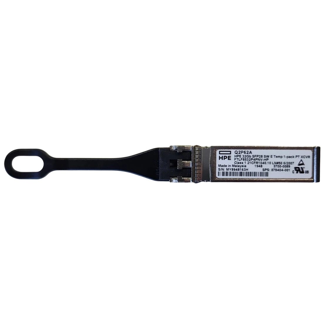 HPE Q2P62A 32GB SFP28 Short Wave Extended Temperature 1-Pack Pull Tab Optical Transceiver
