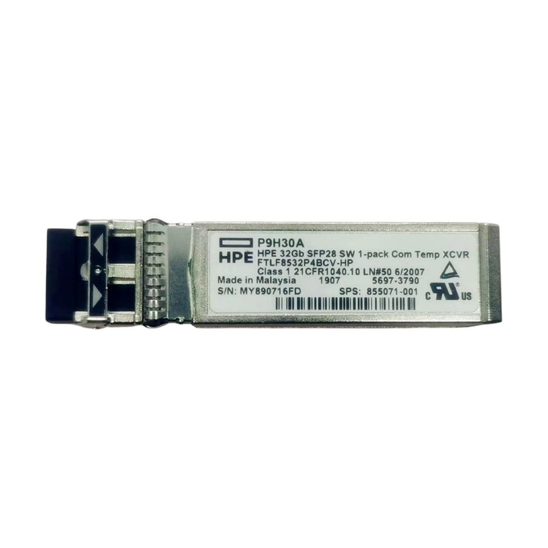 HPE FTLF8532P4BCV-HP 32G Fibre Channel (32GFC) Short-Wavelength SFP+ Optical Transceiver Used