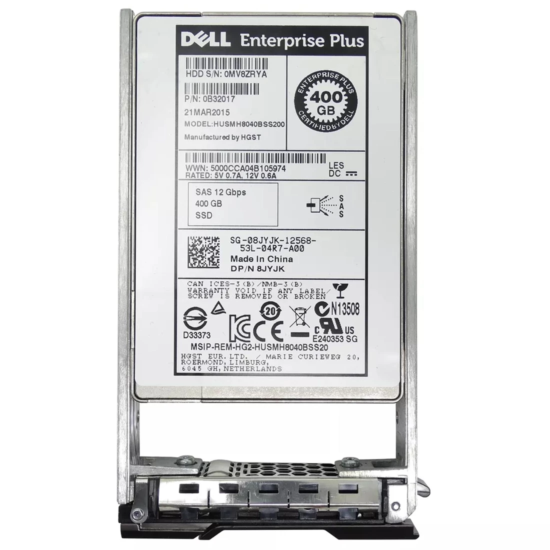 Dell 8JYJK EP+ Compellent 400GB SAS 12Gbps SSD