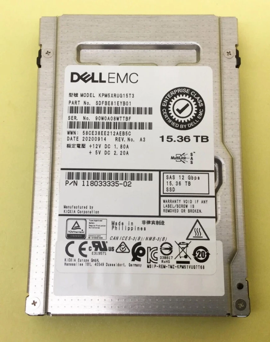 kioxia KPM5XRUG15T3 15.36TB SAS 12Gbps 2.5inch RI SSD