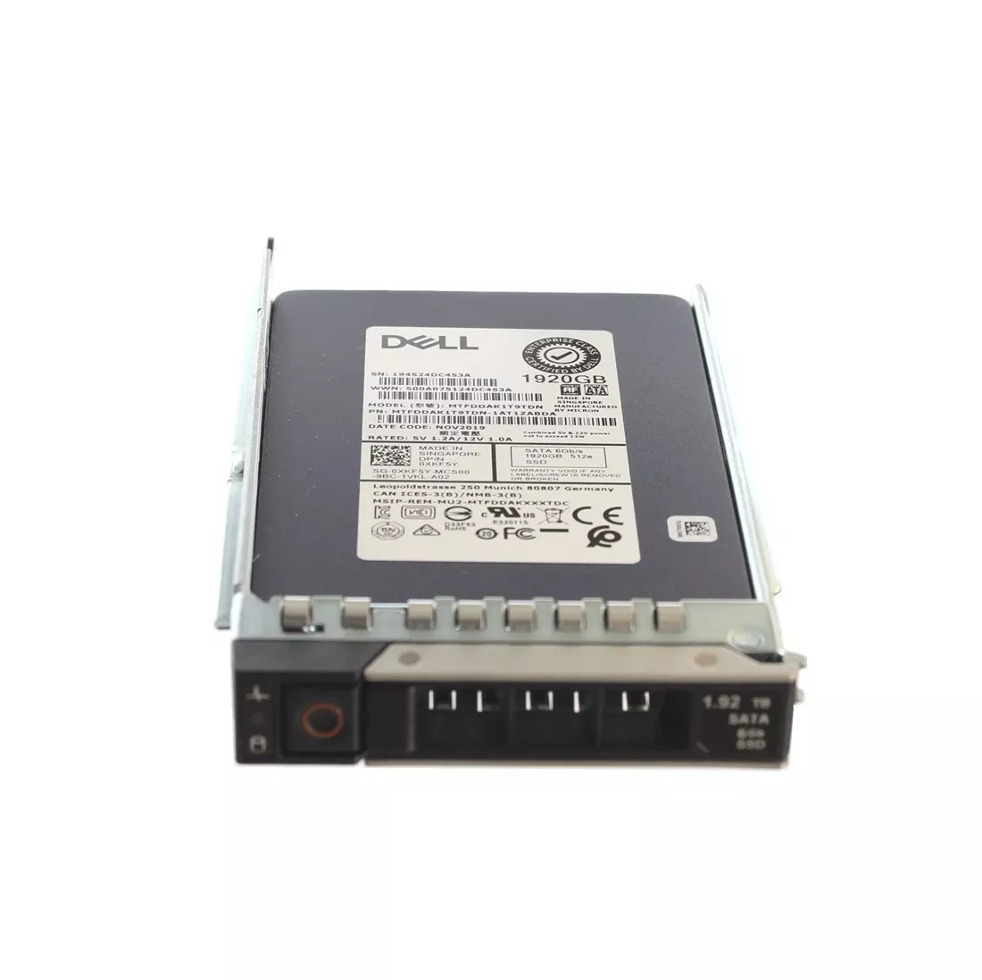 Dell XKF5Y 1.92TB SATA-6Gbps Mixed Use 3DWPD 2.5-Inch Hot Plug SSD