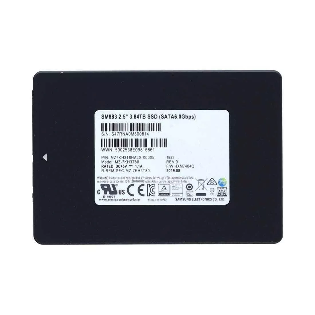 Samsung SM883 MZ7KH3T8HALS-00005 SSD 3.84 TB SAS 6Gb/s Refurbished