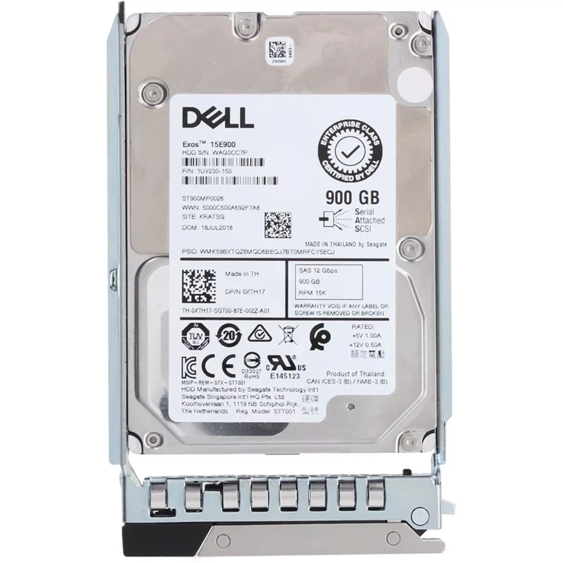 Dell XTH17 900GB 15K SAS-12Gbps 512n 2.5inch Hot-Plug Hard Drive 14G