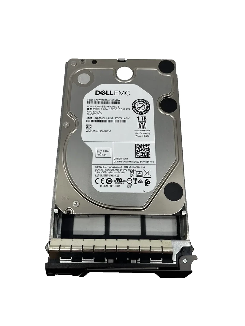 Dell 0HNWHH 1TB 7.2k SATA 6Gbps 512n 3.5" Internal Hdd with Tray