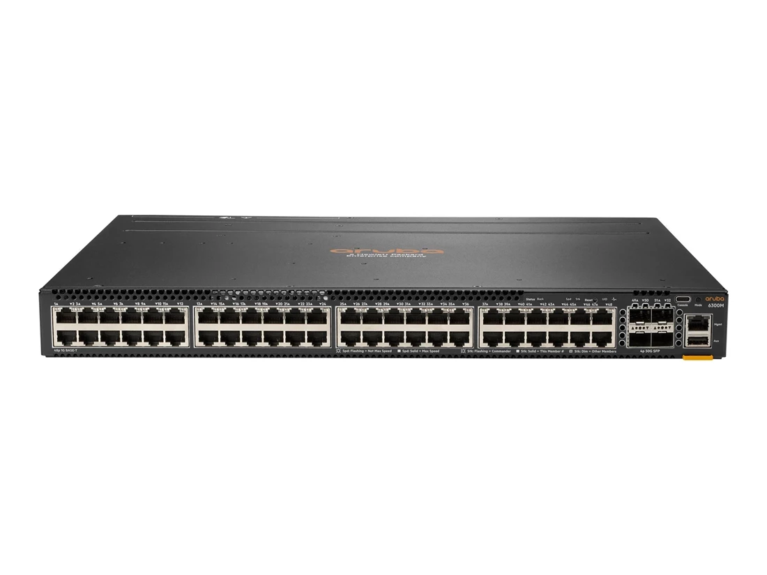 HPE JL663A Aruba Networking CX 6300M 48-port 1 GbE and 4-port SFP56 Switch F/S