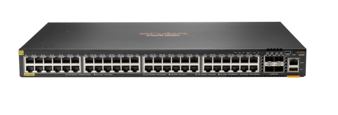 HPE JL665A Aruba 6300F 48p 1GbE Cl4 PoE and 4p SFP56 Switch NEW
